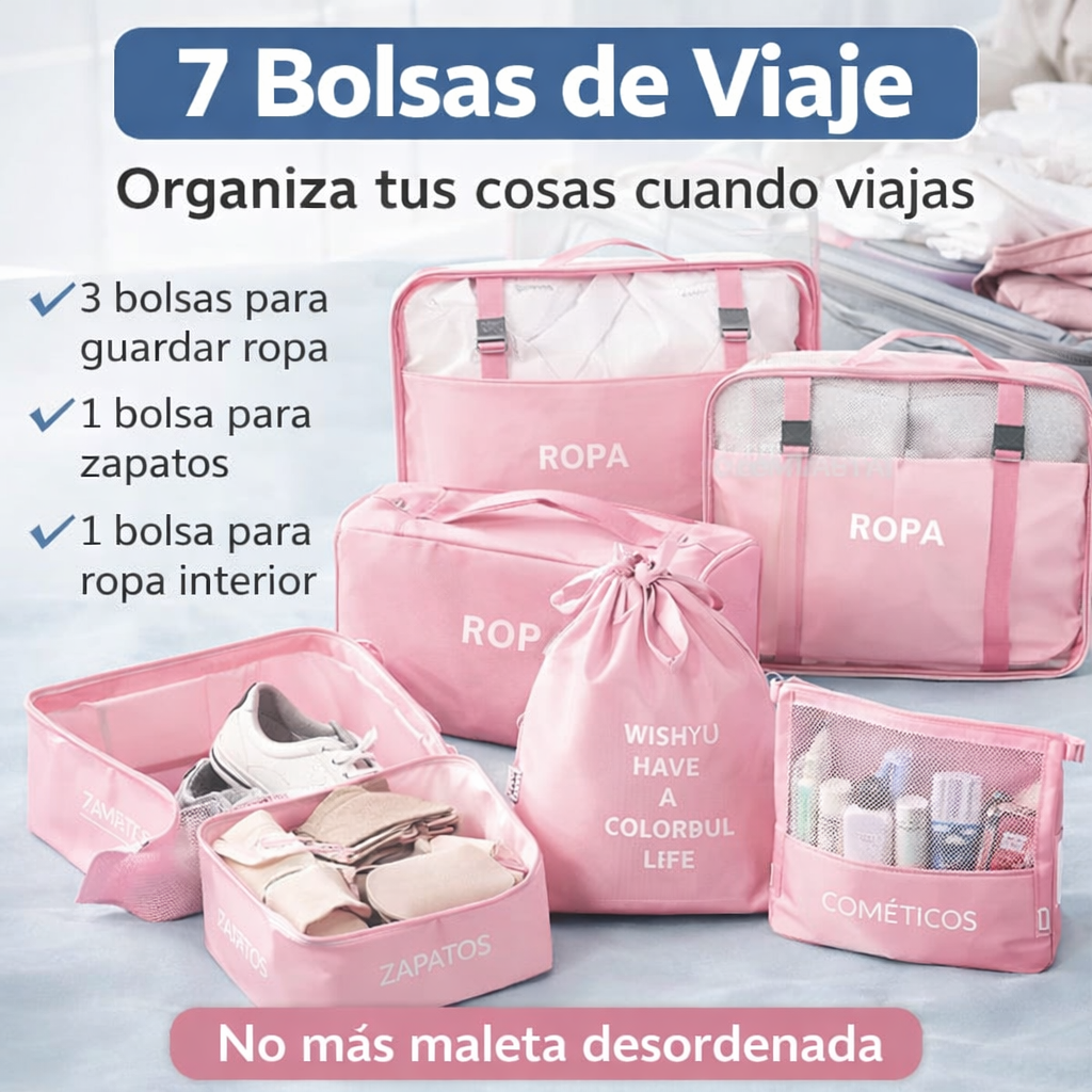 Set de Bolsas Organizadoras para Maleta (7 Piezas)