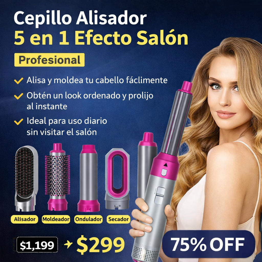 Cepillo Alisador 5 en 1 Profesional
