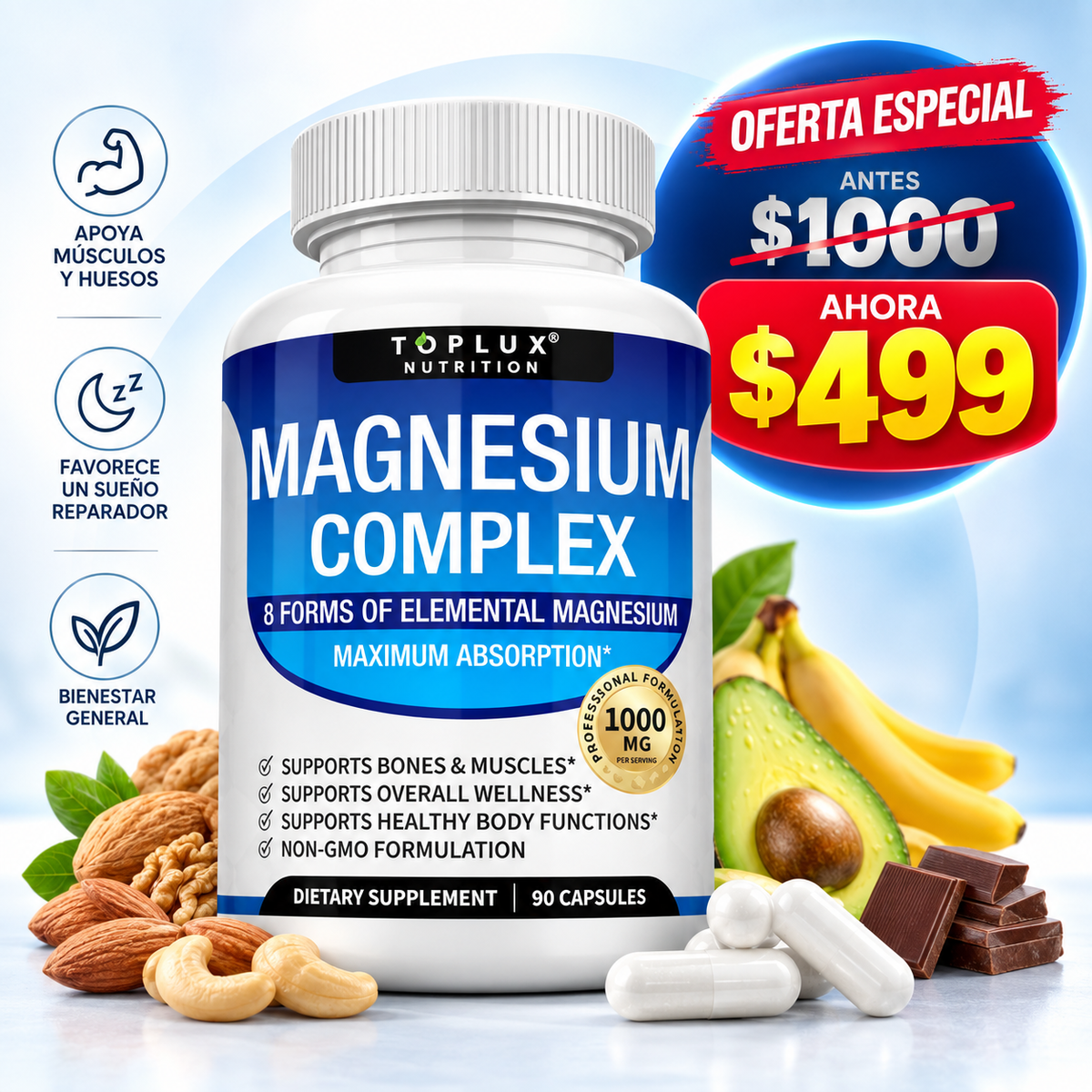 Magnesio Complex Toplux 90 cápsulas (UPSELL)