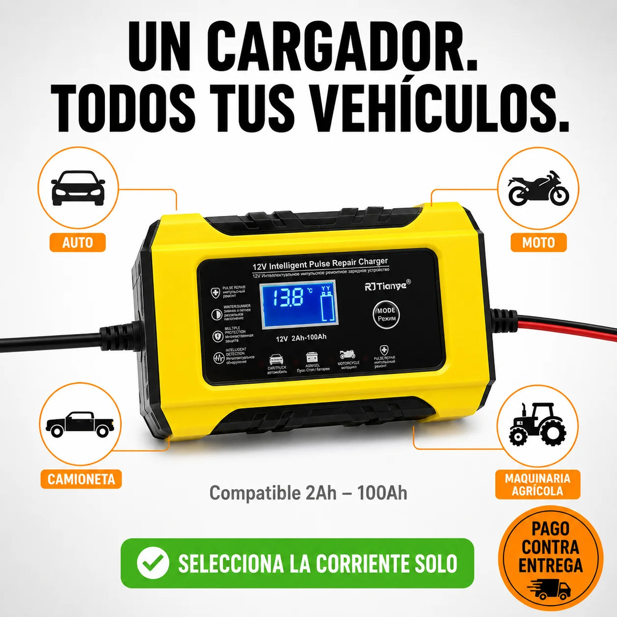 🔋 Cargador Inteligente 12V | Recarga y Repara Tu Batería Desde Casa