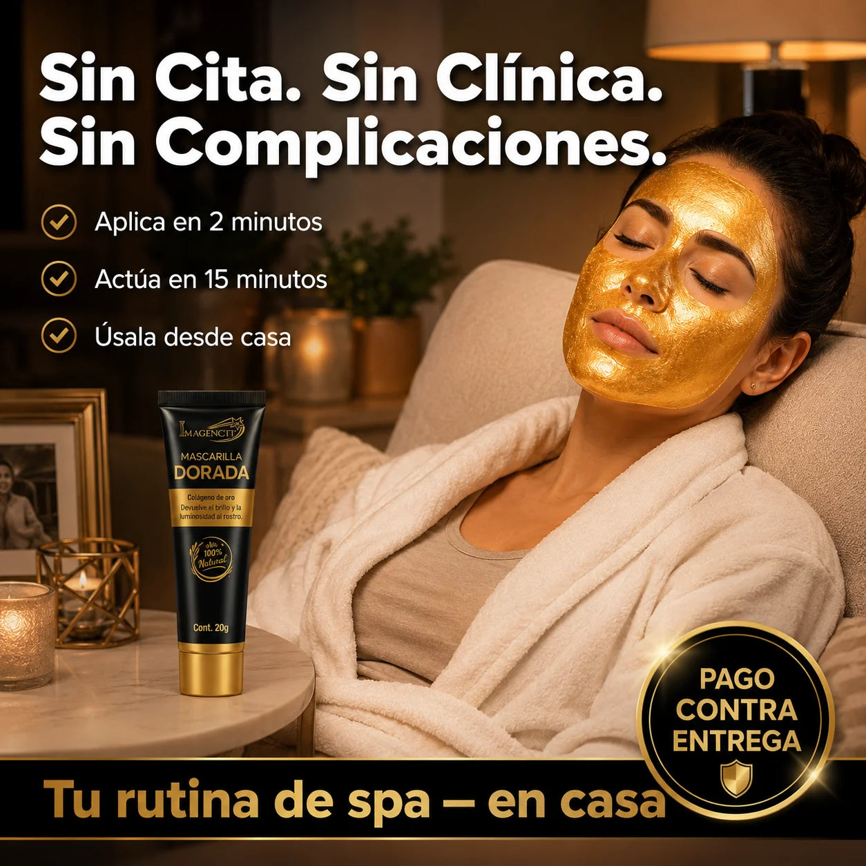 Mascarilla Dorada de Colágeno | Piel Radiante Desde la Primera Aplicación