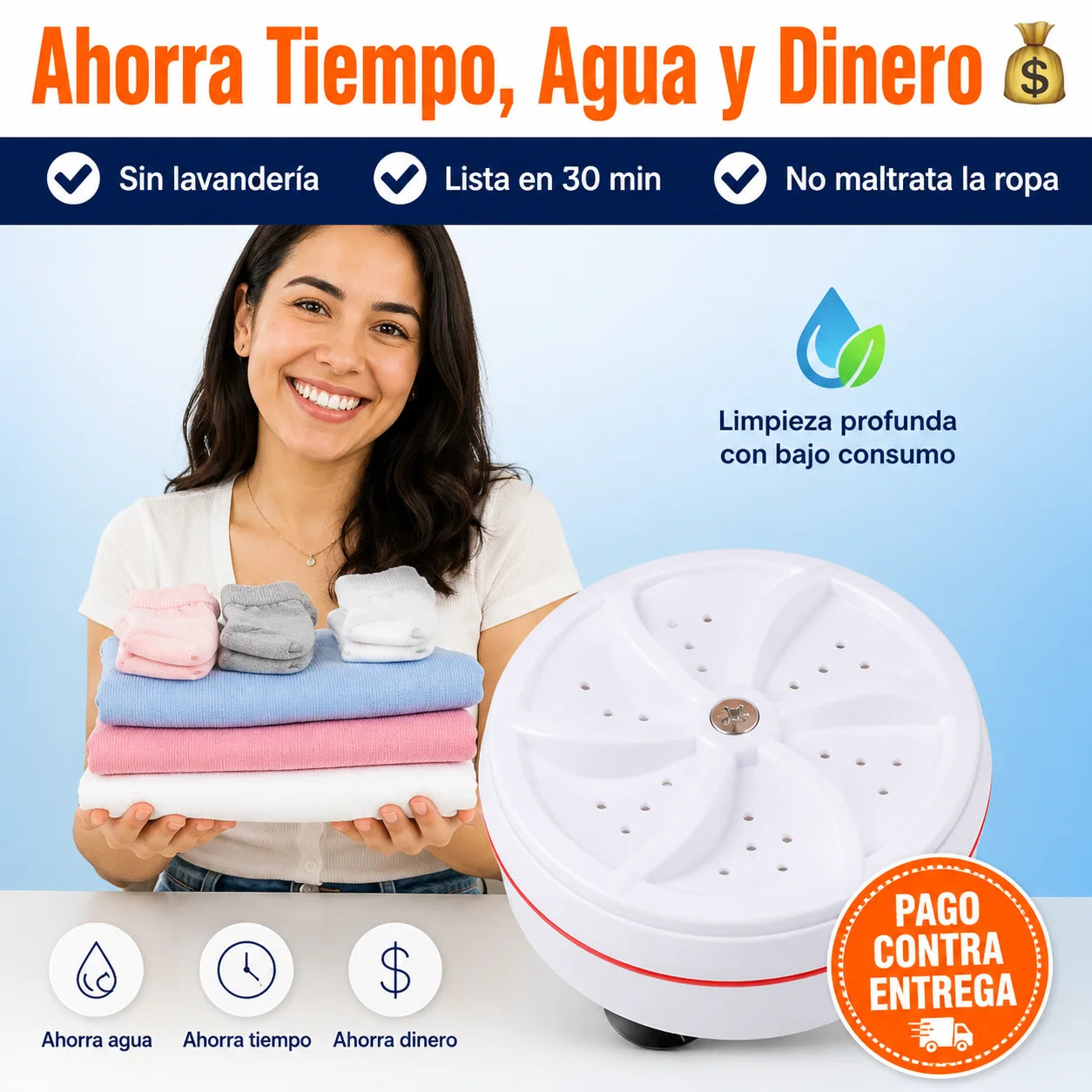 Mini Lavadora Portátil USB | Ropa Limpia Sin Esfuerzo, En Cualquier Lugar