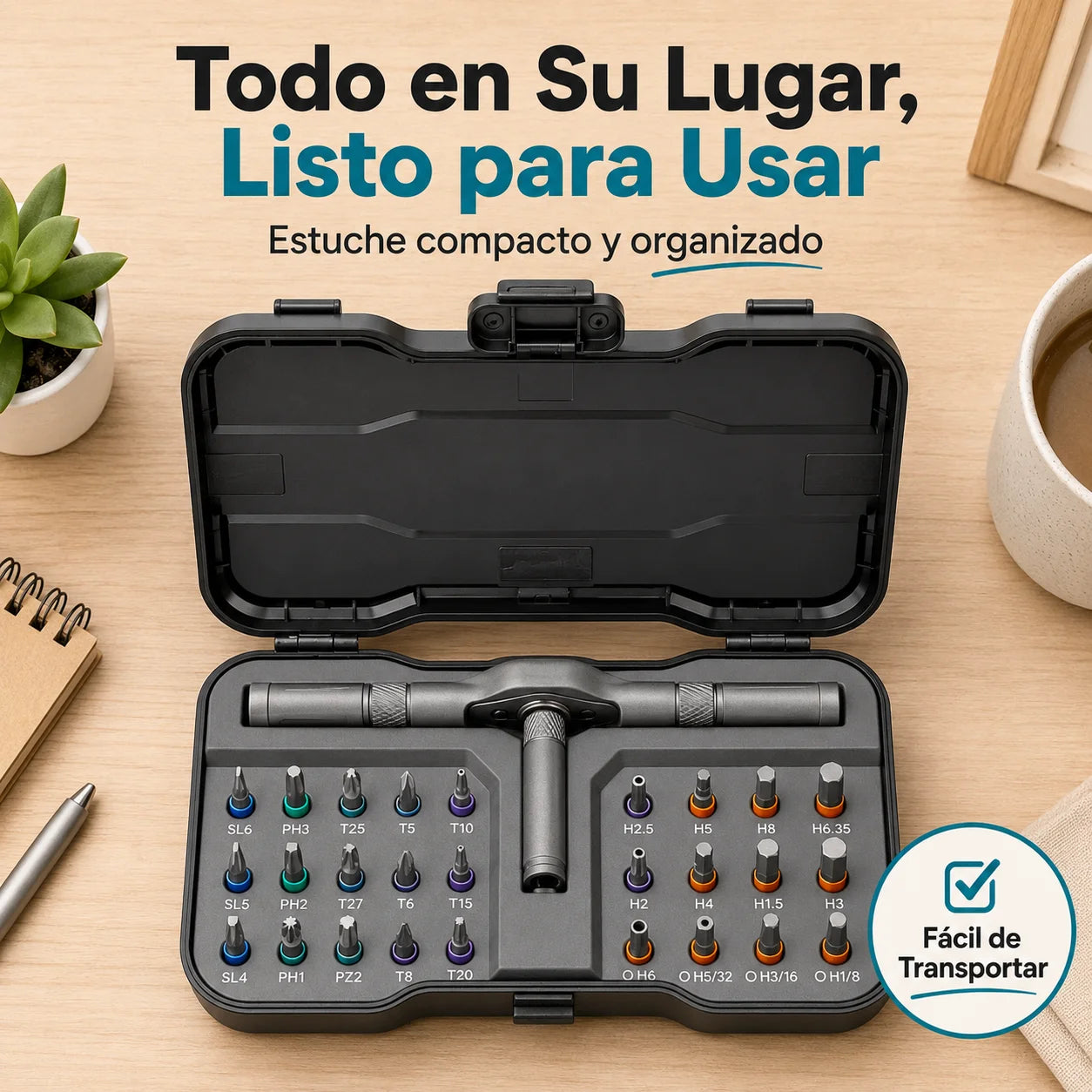 Kit Destornillador Magnético 24 en 1 | Repara Todo Sin Batallar