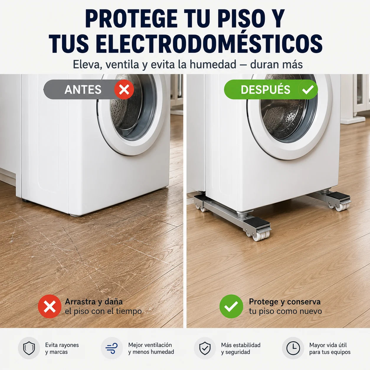Base Móvil Ajustable | Mueve Electrodomésticos Pesados Sin Esfuerzo