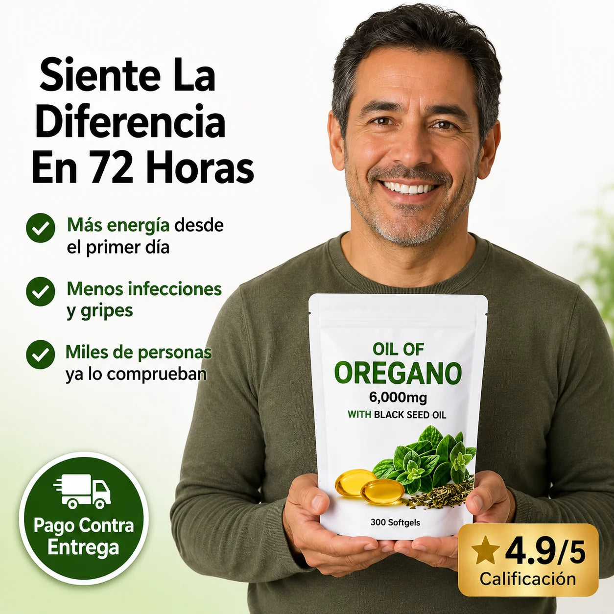 Aceite de Orégano 300 Cápsulas | Refuerza tus Defensas en 72 Horas