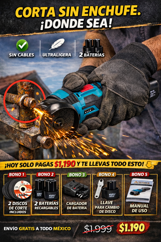 TurboCorte PRO™ | Mini Esmeriladora Inalámbrica 12V