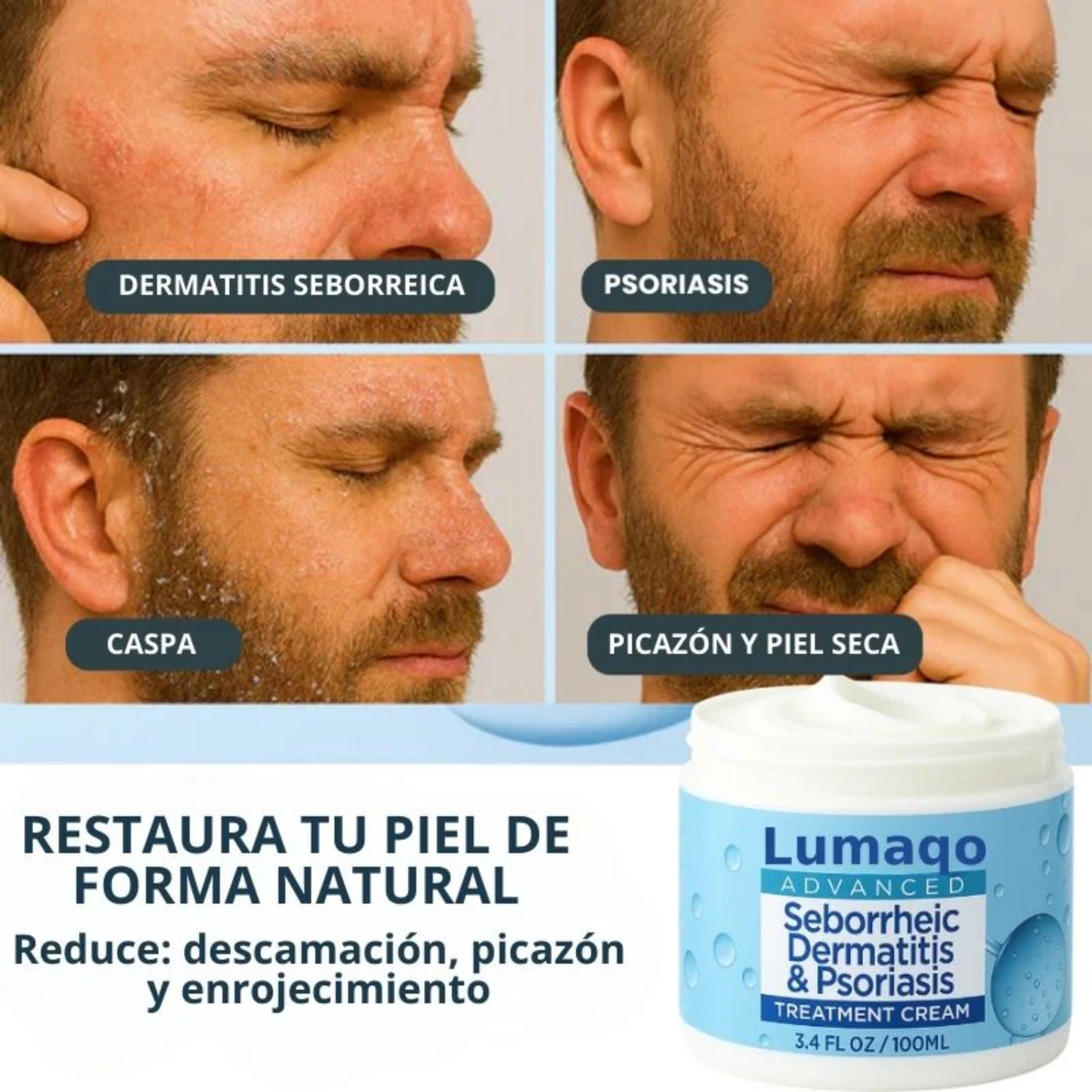 DermaCalma™ Pro+ | Barba y Cuero Cabelludo Calmados