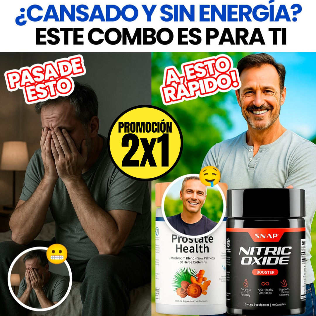 AlfaPower™ COMBO 2x1 | Óxido Nítrico + Próstata Saludable