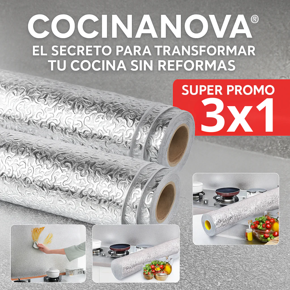 (PROMO 3x1) Papel Aluminio Adhesivo de Cocina (2m por rollo)