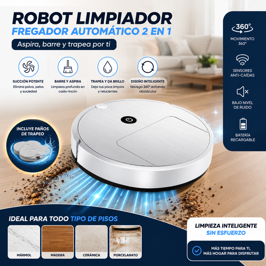 Robot Aspirador y Fregador Inteligente 2 en 1