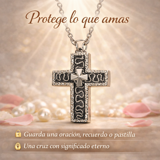 Cruz Eterna™ – Collar con Compartimento Secreto