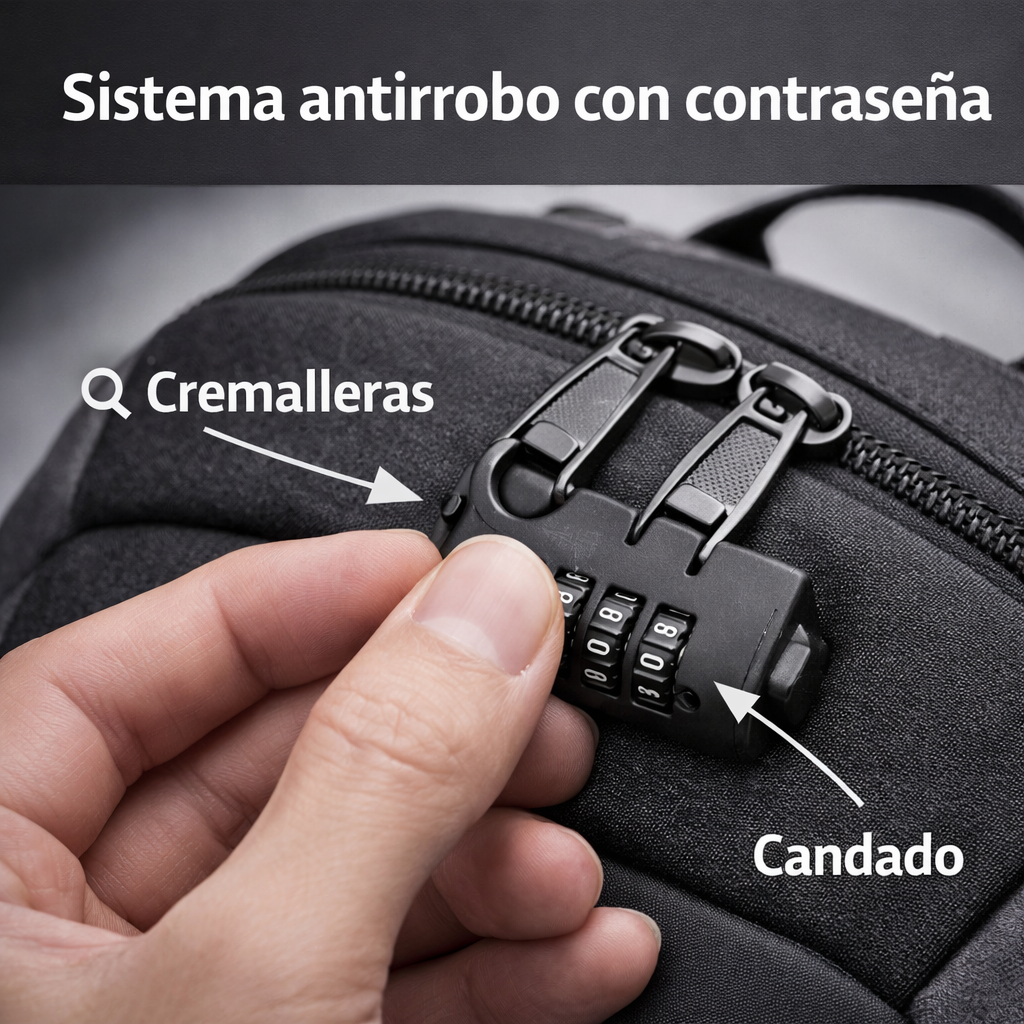 SecurePack™ | Mochila Antirrobo Impermeable con Puerto USB