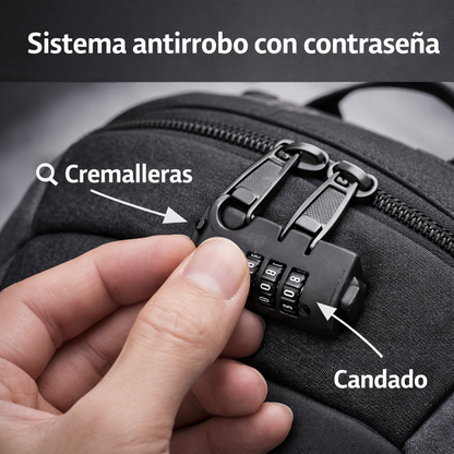 SecurePack™ | Mochila Antirrobo Impermeable con Puerto USB