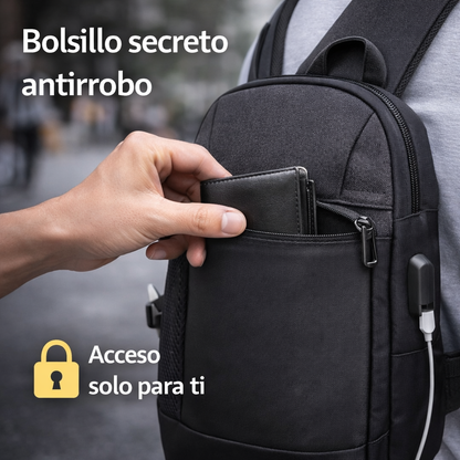 SecurePack™ | Mochila Antirrobo Impermeable con Puerto USB