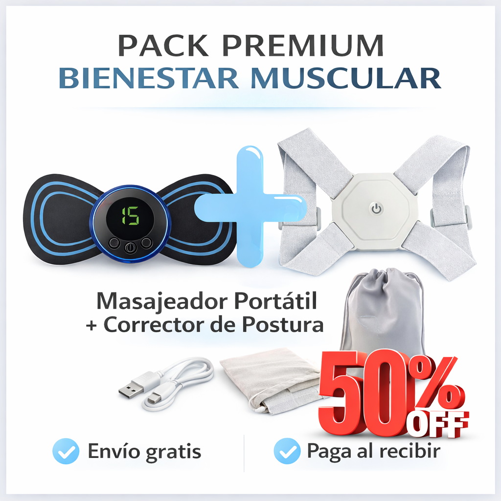 PACK PREMIUM | Masajeador Portátil + Corrector de Postura
