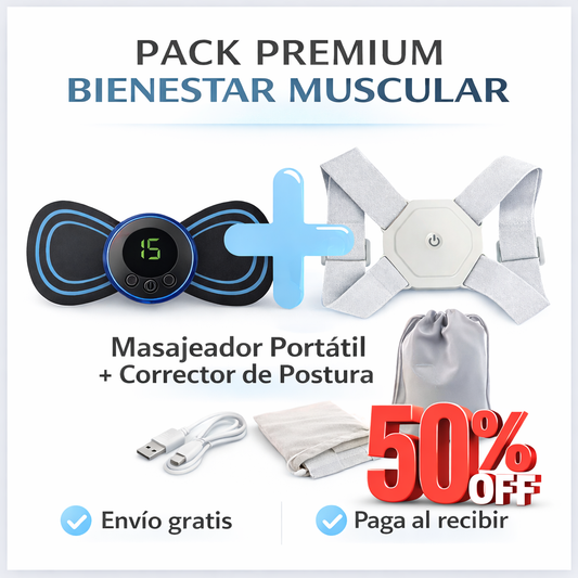PACK PREMIUM | Masajeador Portátil + Corrector de Postura