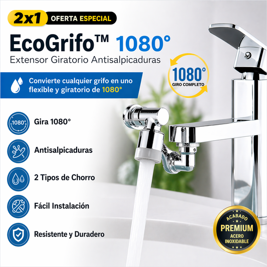 EcoGrifo™ | Extensor Giratorio Antisalpicaduras