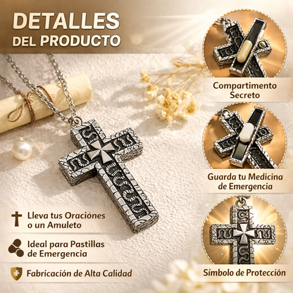 Cruz Eterna™ – Collar con Compartimento Secreto