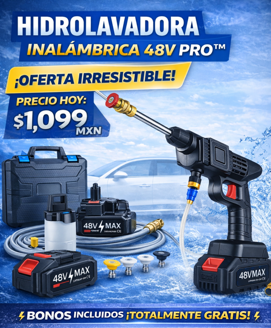 HydroClean™ | Hidrolavadora Portátil Inalámbrica