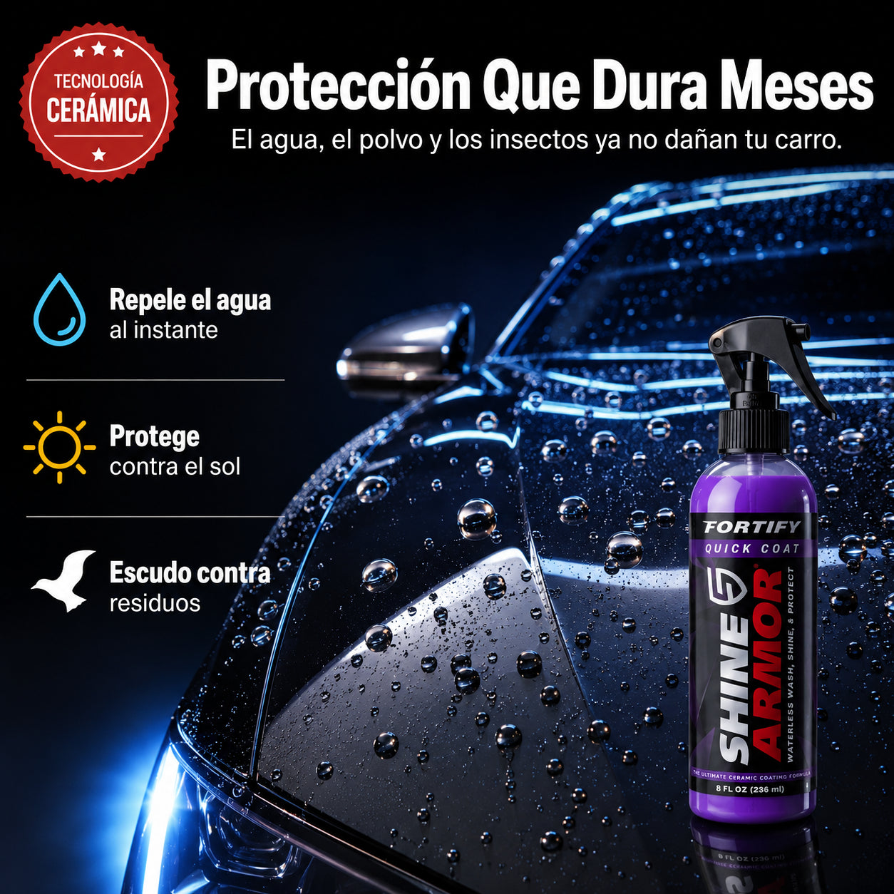 🚗 Cera Cerámica 3 en 1 | Brillo Profesional Sin Ir al Car Wash