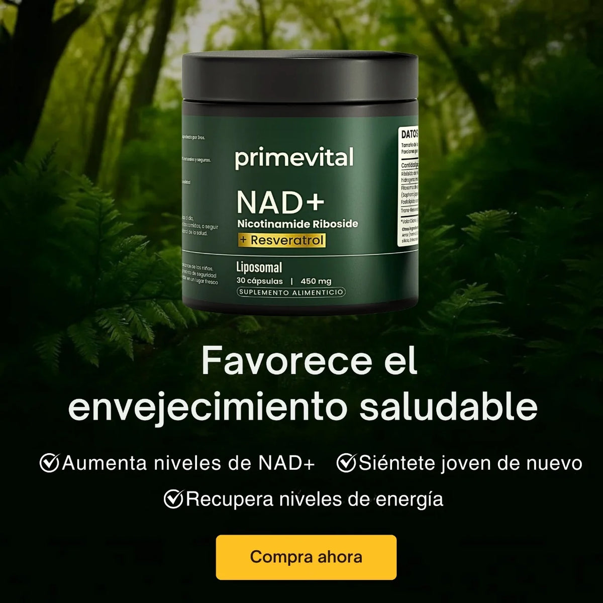 Primevital NAD+ | Tu Dosis Diaria de Longevidad