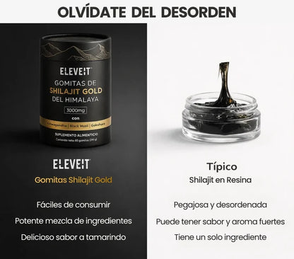 Eleveit Gold Gomitas de Shilajit Puro del Himalaya: