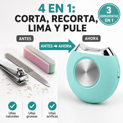 Corta úñas Eléctrico 4 en 1 | Corte Seguro Sin Riesgo de Cortadas