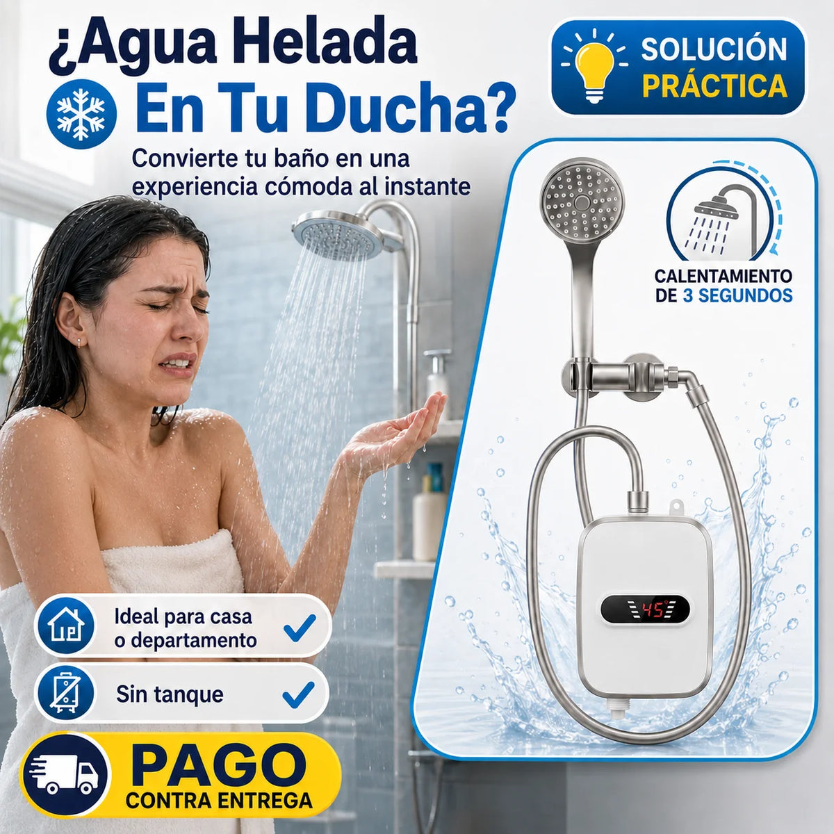 Calentador de Agua Instantáneo RX-021 | Agua Caliente Sin Esperas