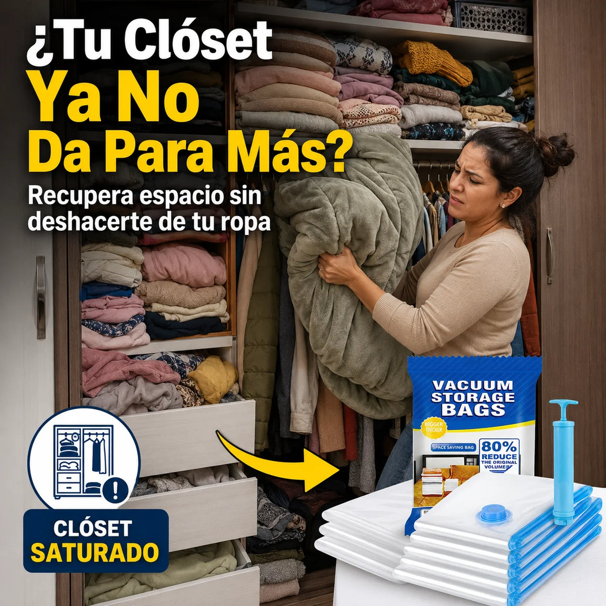 Bolsas al Vacío con Bomba | Hasta 80% Menos Volumen
