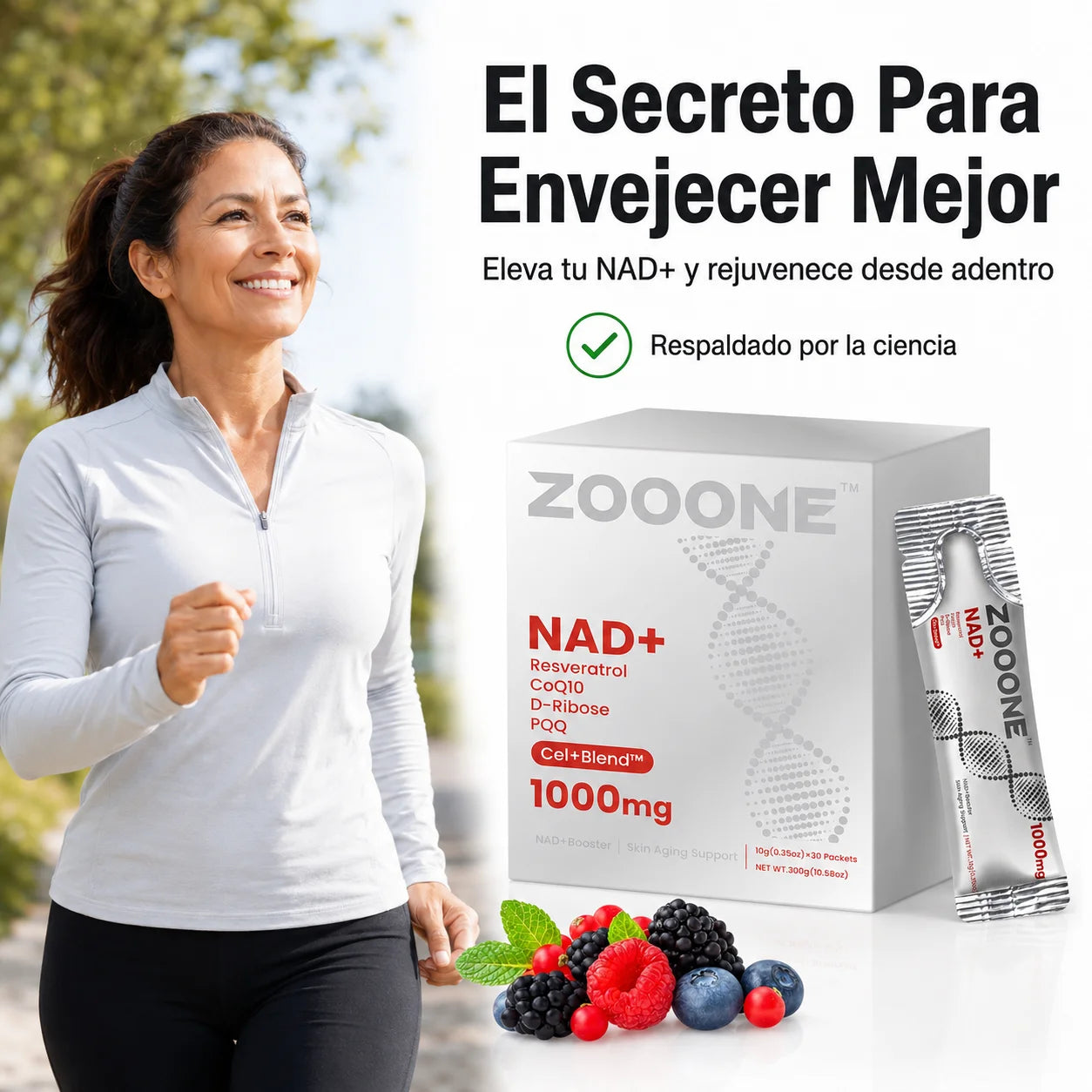 Suplemento NAD+ & Resveratrol Zoone | Rejuvenece Tus Células Desde Adentro