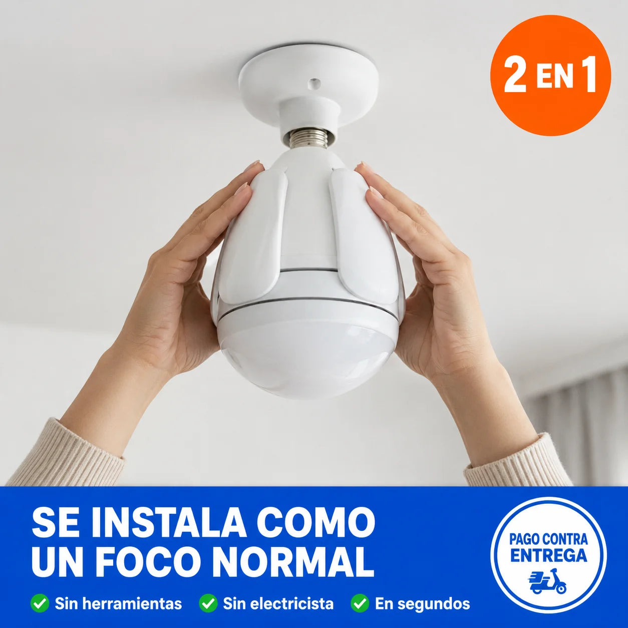 💡 Bombillo Ventilador 2 en 1 | Fresco e Iluminación Sin Instalar Nada