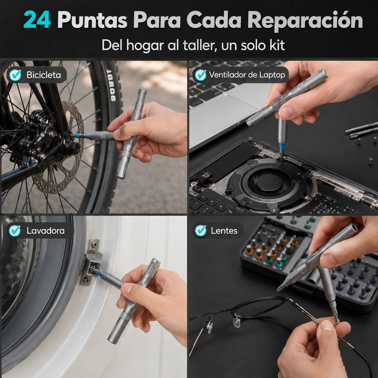 Kit Destornillador Magnético 24 en 1 | Repara Todo Sin Batallar
