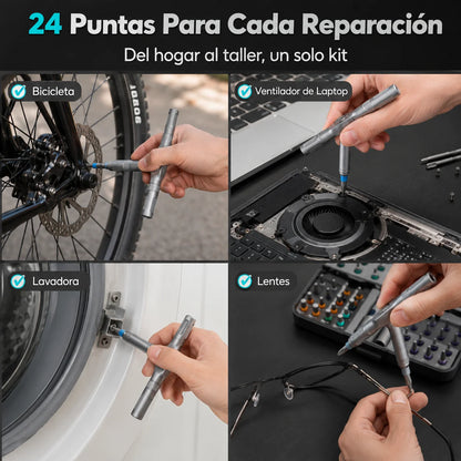 Kit Destornillador Magnético 24 en 1 | Repara Todo Sin Batallar
