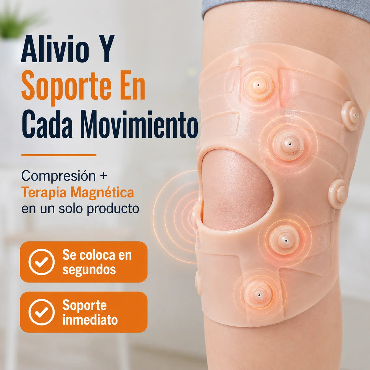 Rodillera Magnética de Silicona | Soporte y Alivio Desde el Primer Uso