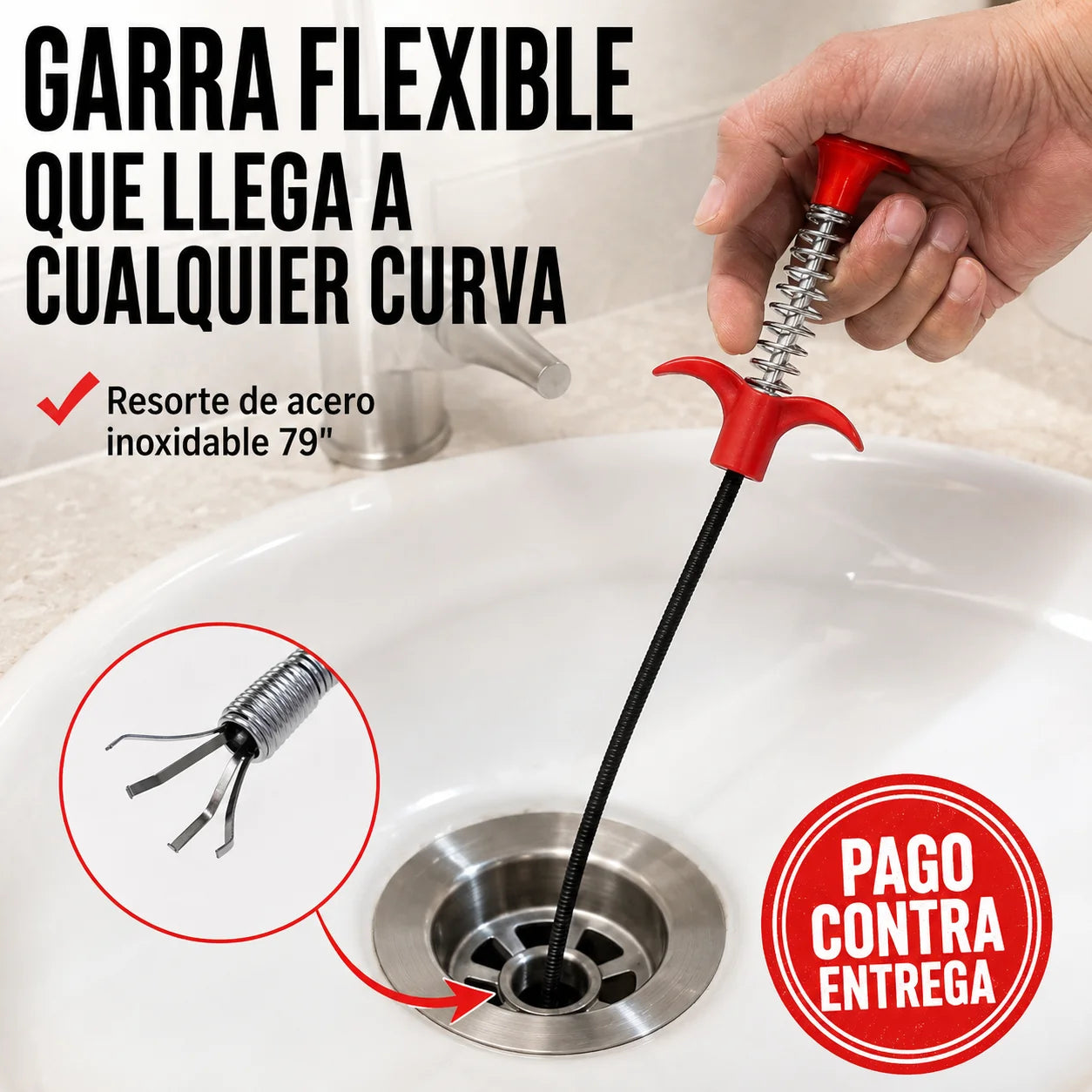 Pinza Destapa Tuberías | Desatasca Cualquier Drenaje en Segundos