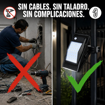 Lámpara Solar Clip | Luz Automática Sin Cables Ni Instalación
