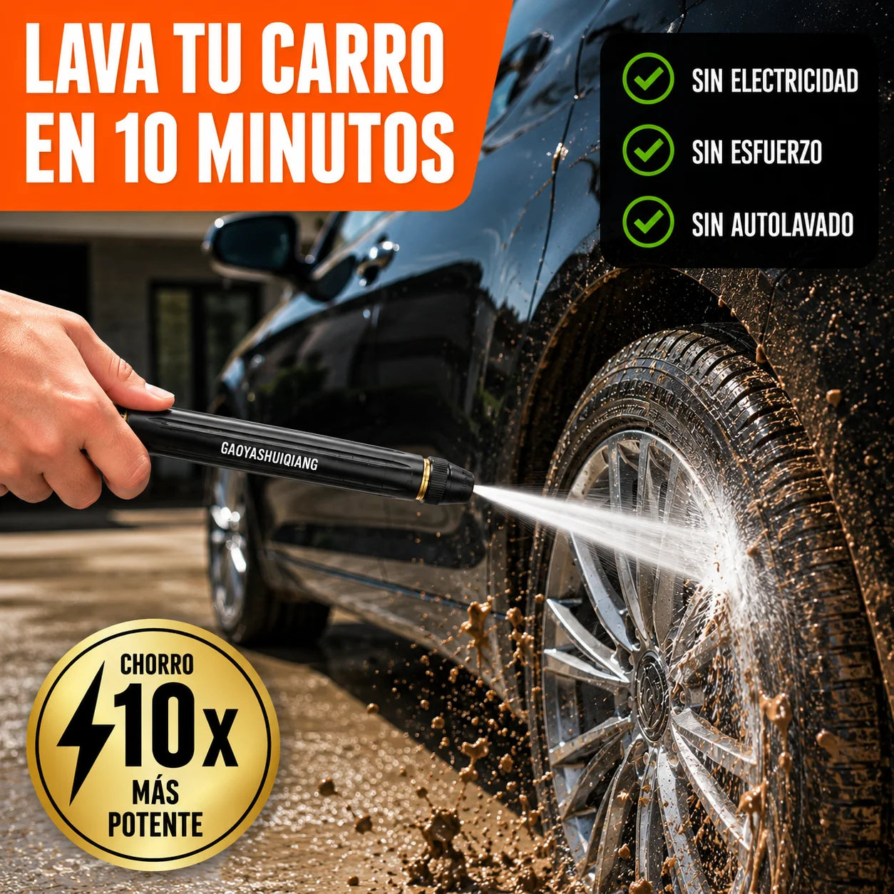 🚿 Pistola de Alta Presión | Limpia Todo 10x Más Rápido Sin Esfuerzo