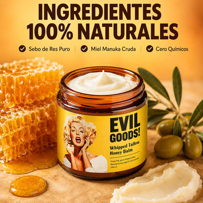 EvilGoods Bálsamo de Sebo y Miel Manuka | Hidratación Profunda Sin Químicos