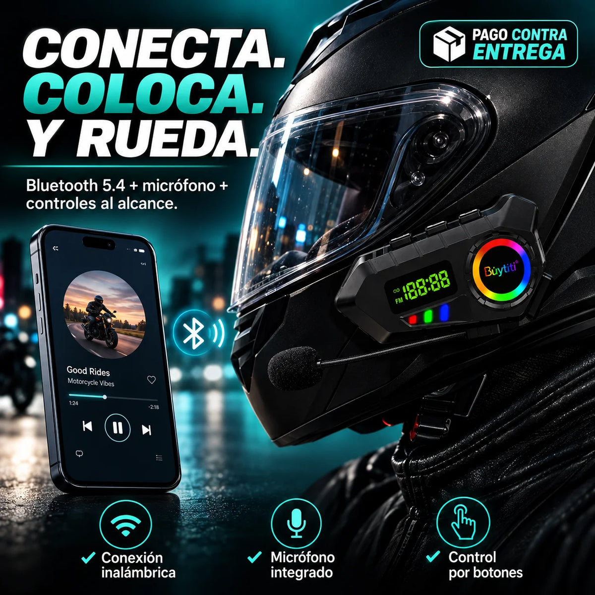 Auricular para Casco Büytiti TK-2572 | Conéctate Sin Sacar el Celular