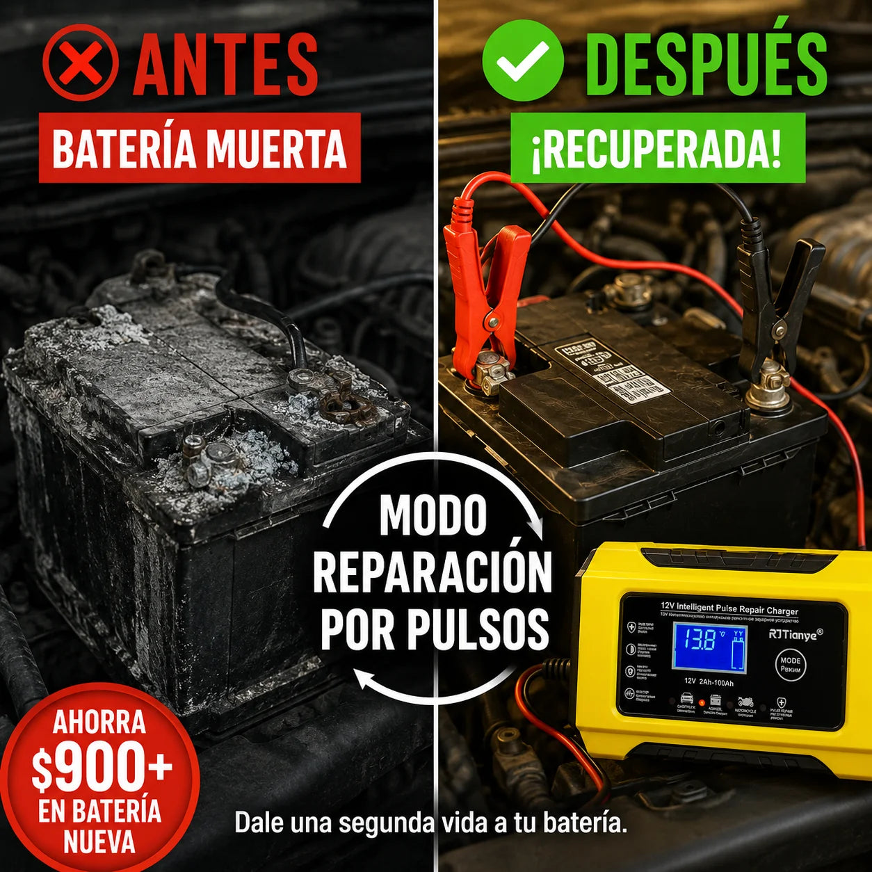 🔋 Cargador Inteligente 12V | Recarga y Repara Tu Batería Desde Casa