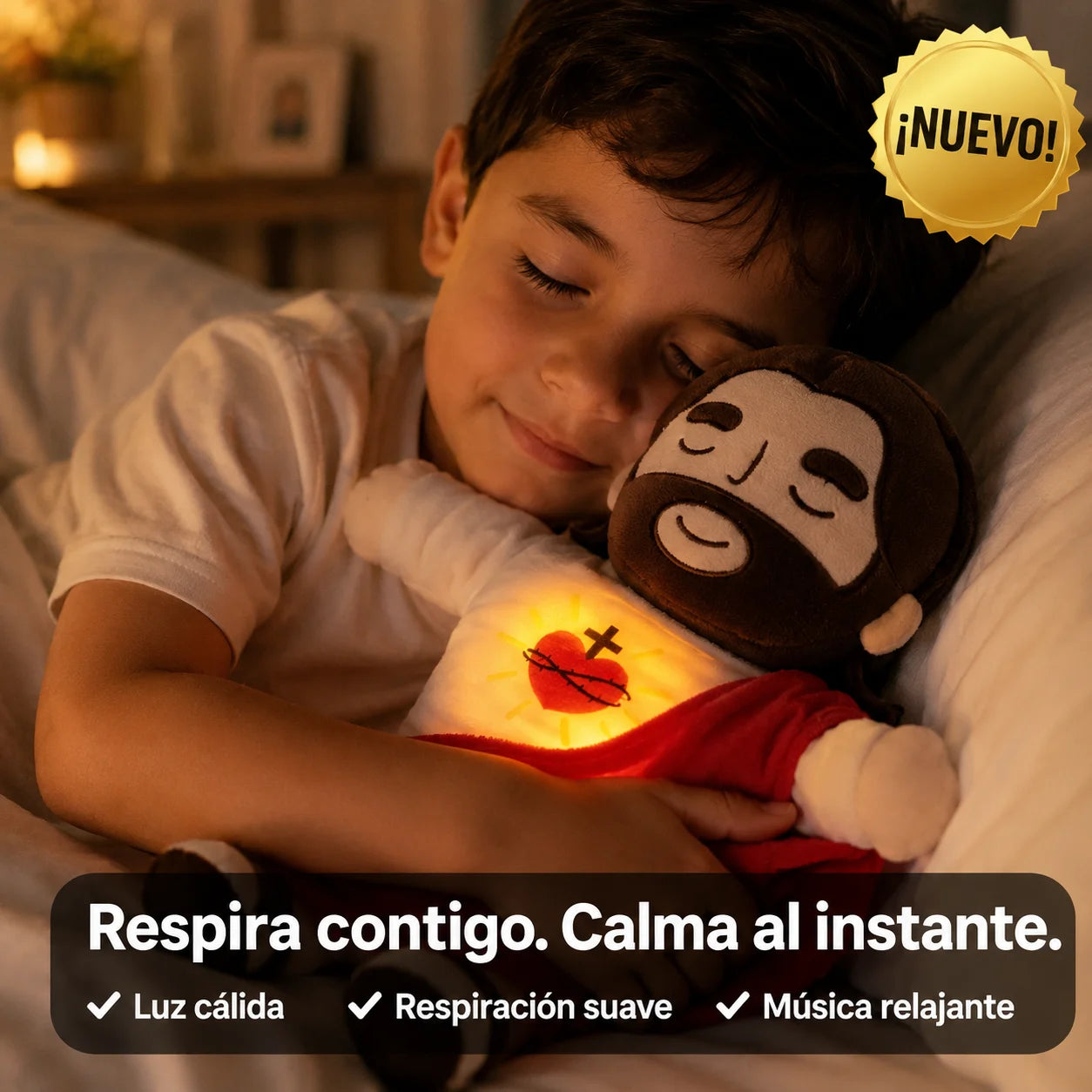 Peluche Jesús que Respira | Calma la Ansiedad y Trae Paz a Tu Hogar