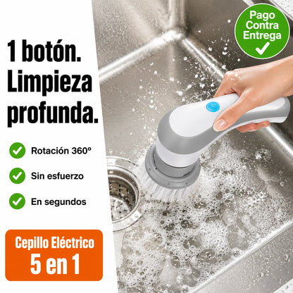 🧹 Cepillo Eléctrico 5 en 1 | Limpieza Profunda Sin Esfuerzo
