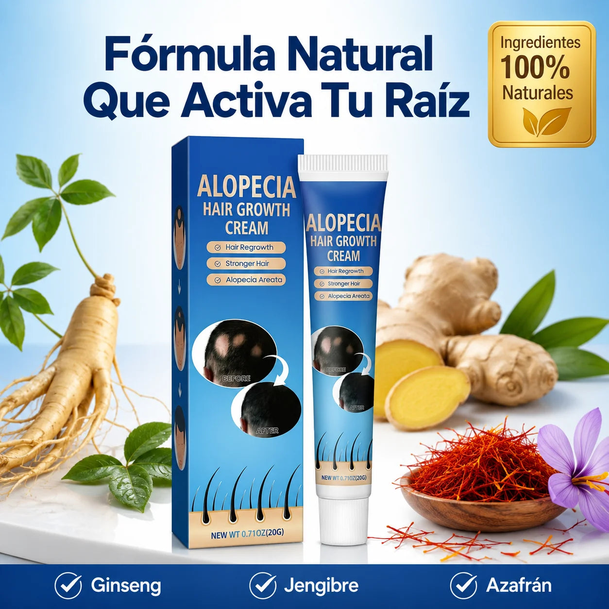 Crema Crecimiento Capilar | Recupera Tu Cabello Sin Medicamentos