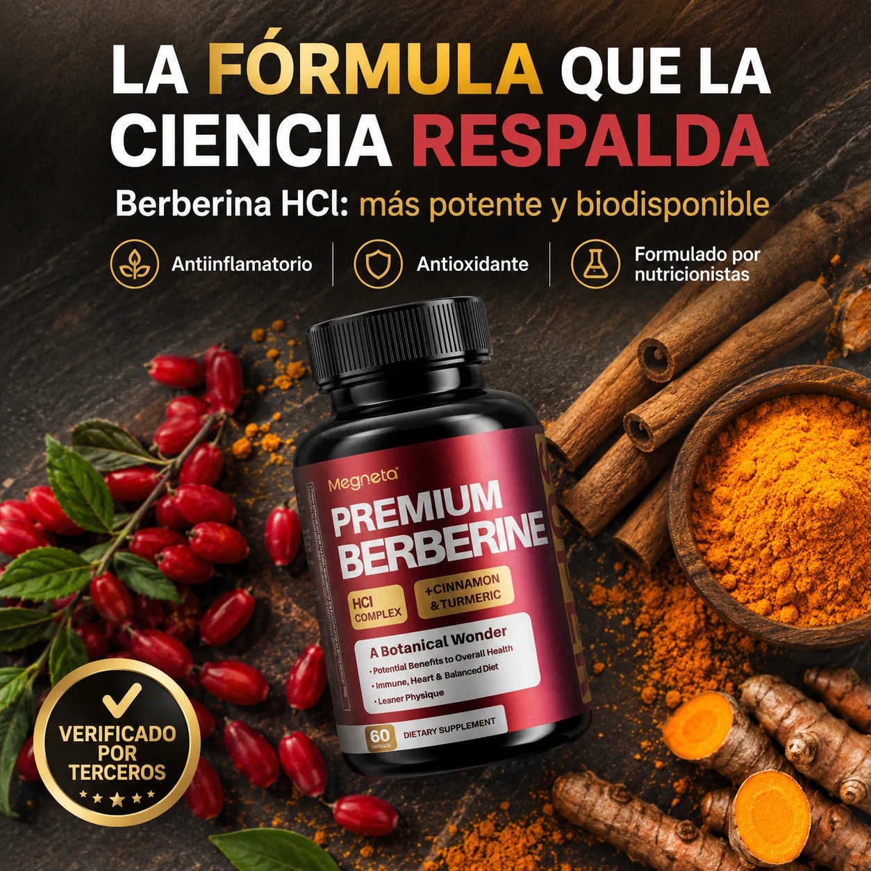 Berberina Premium Megneta | Equilibra tu Glucosa, Cuida tu Corazón