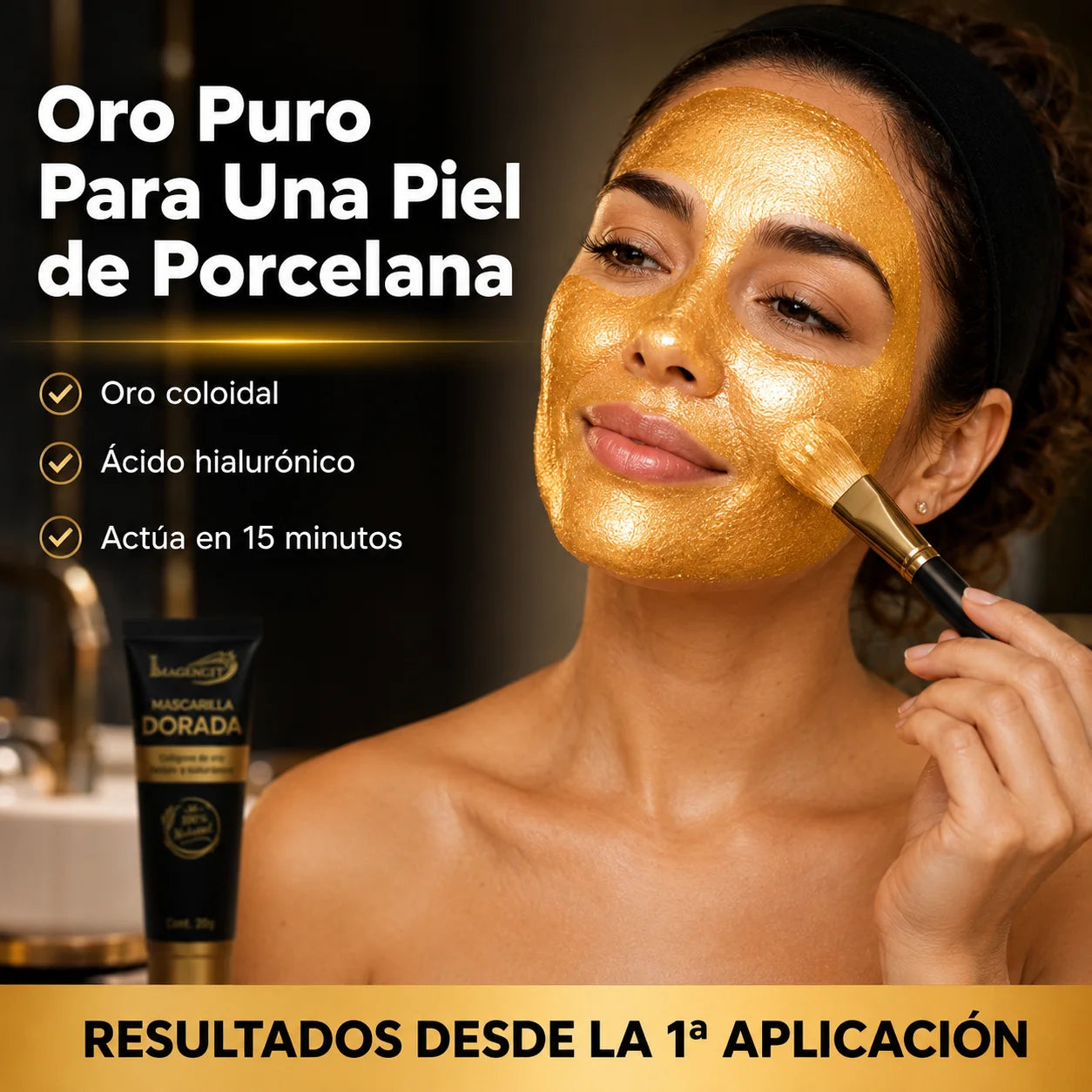 Mascarilla Dorada de Colágeno | Piel Radiante Desde la Primera Aplicación