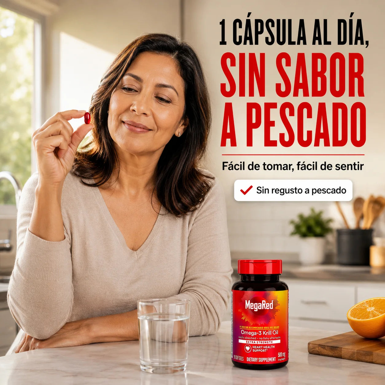 MegaRed® Omega-3 + Krill | Protege tu Corazón Sin el Sabor a Pescado