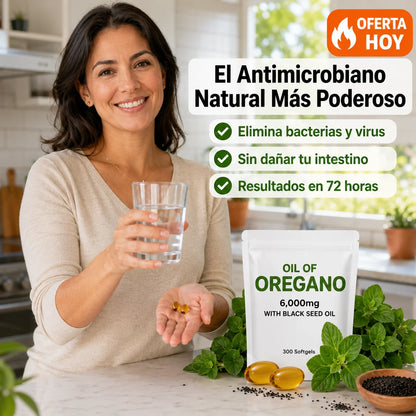 Aceite de Orégano 300 Cápsulas | Refuerza tus Defensas en 72 Horas
