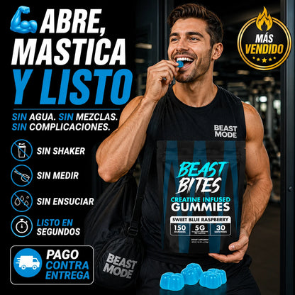 Beast Bites™ Creatina en Gomitas | Más Fuerza Sin Batidos Incómodos