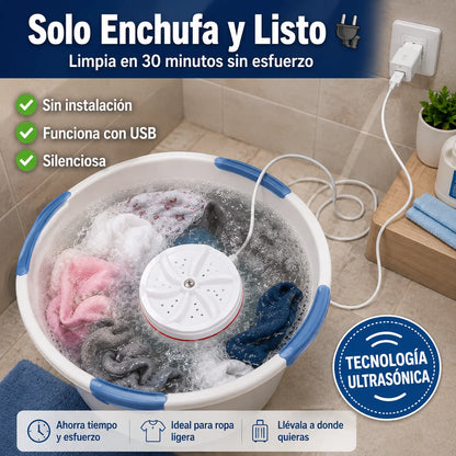 Mini Lavadora Portátil USB | Ropa Limpia Sin Esfuerzo, En Cualquier Lugar