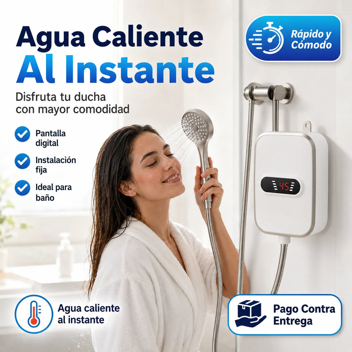 Calentador de Agua Instantáneo RX-021 | Agua Caliente Sin Esperas